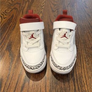 Nike Air Jordan Kids' White and Red Sneakers